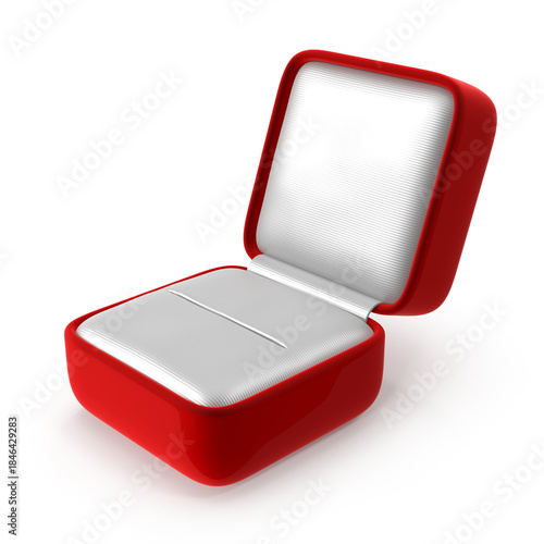Open Red Velvet Jewelry Box with White Interior