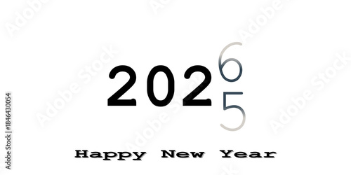 Happy New Year. 2025 -2026 year. One year changes the next. On a white background