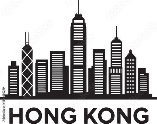 hong kong skyline silhouette showcasing financial district skyscrapers and modern city view