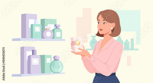 Woman Shopping For Skincare Products In A Retail Store