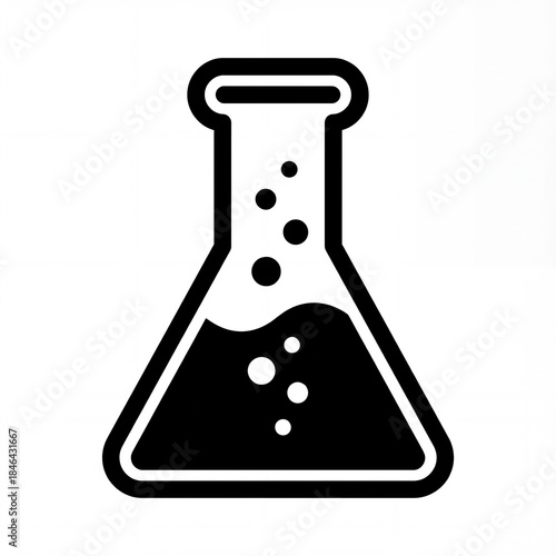 Scientific experiment takes place in a lab with a flask