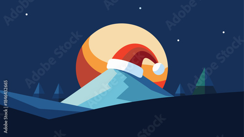 Sunrise over mountain range isolated on transparent background