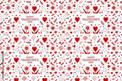 Valentine's Day celebration with hearts and decorations