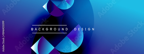 Abstract blue background design. Overlapping shapes create dynamic visual effect. Gradient colors provide depth, modern aesthetic.