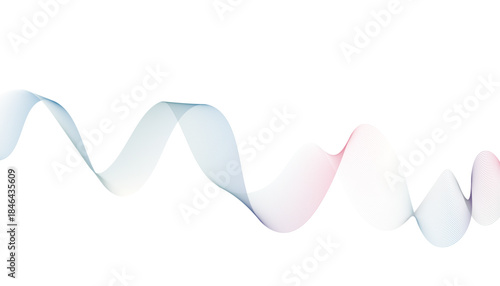 Colorful Wave Line Pattern on White Background