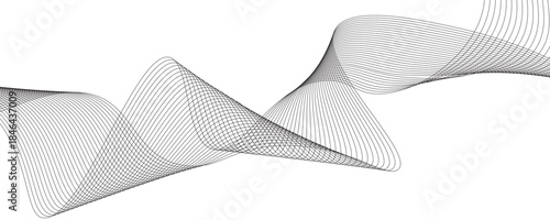 Abstract wavy line background, dynamic sound wave, wavy pattern. Dynamic sound wave. Wave Swirl, frequency sound wave, twisted curve lines with blend effect. Vector illustration