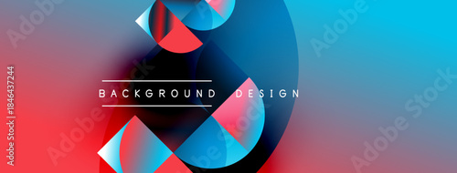Abstract colorful design. Overlapping shapes create dynamic visual effect. Gradient hues blend smoothly, modern aesthetic.