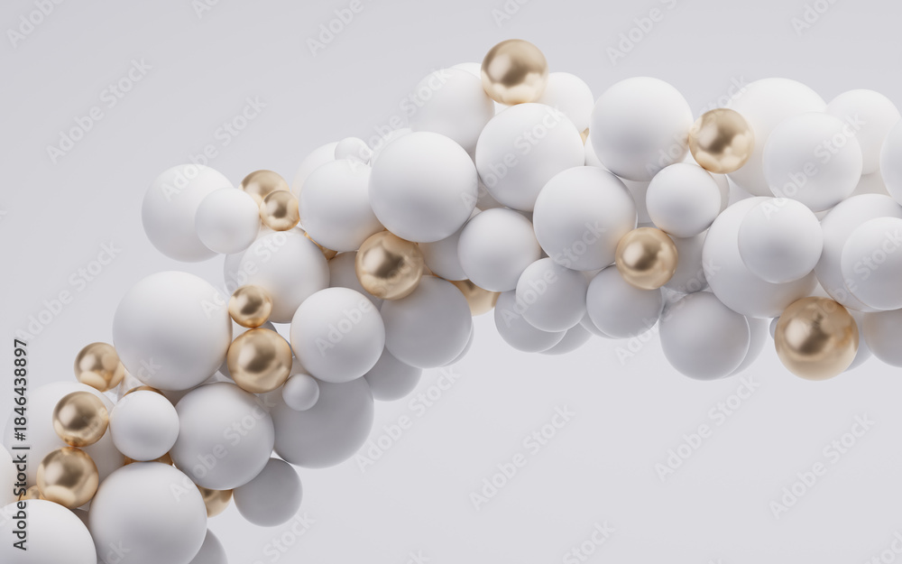 Fototapeta premium Abstract celebrating geometry balls background, 3d rendering.
