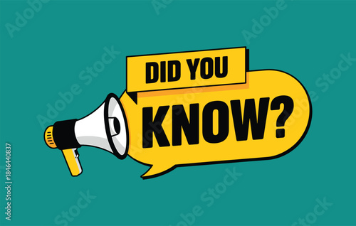 Did You Know Speech Bubble Banner With Megaphone For Facts And Social Media Content