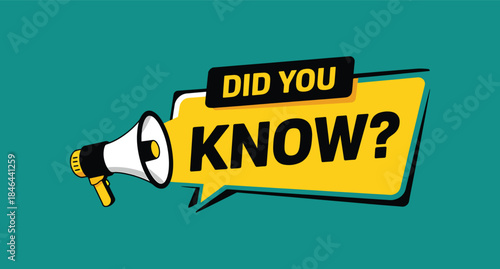 Did You Know Fact Banner With Megaphone Icon For Social Media And Education