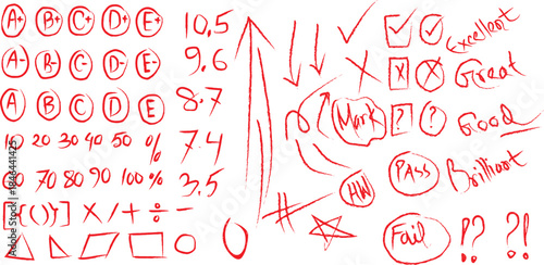 Grades and assessment symbols Vector