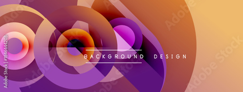 Abstract circles, vibrant colors blend. Modern design, gradient effect creates dynamic visual experience. Text reads background design.