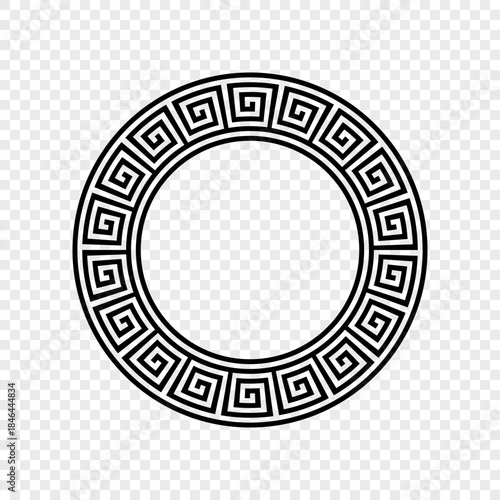 Greek circle frame. Greek meander