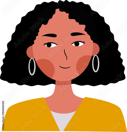 Multicultural character avatars for social media profile pictures. Young woman cartoon icon. Female avatar person people and human theme.