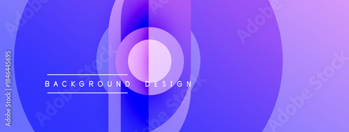 Abstract gradient circles create dynamic visual effect. Text reads background design. Purple, blue hues dominate composition. Modern aesthetic.