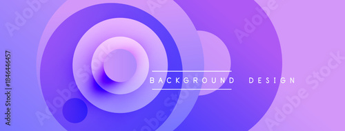 Purple abstract circles create dynamic background. Gradient shades offer modern visual appeal, perfect for presentations.