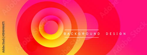 Abstract vibrant circles create dynamic gradient background. Warm colors dominate, suggesting energy, movement, modern aesthetic.