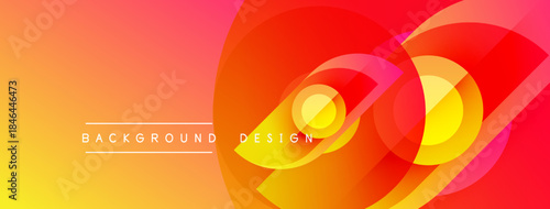Abstract gradient background. Orange, yellow hues blend smoothly. Circular shapes overlap creating dynamic visual effect. Text reads background design.