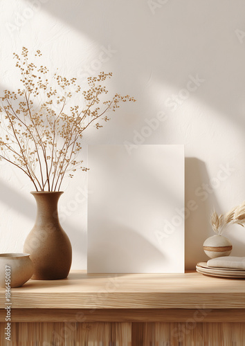 Poster frame mockup in modern interior design 