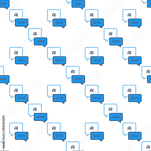 Artificial Intelligence Chat vector AI Speech Bubbles colored seamless pattern