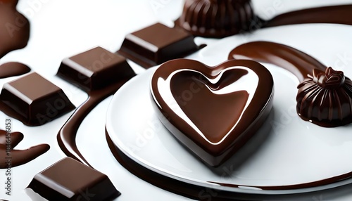 Chocolate in the form of heart,generate whit AI