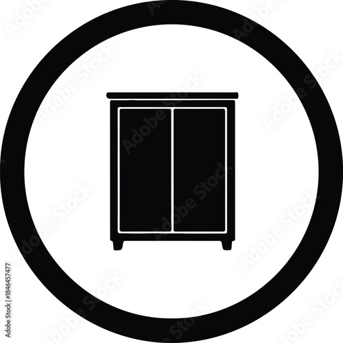 Vector Home storage cabinet furniture icon symbol sign silhouette Illustration