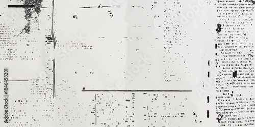 Old newspaper collage background with illegible text and vintage newsprint texture. Grunge paper pattern with retro magazine clippings, abstract typography and aged print design for creative media.