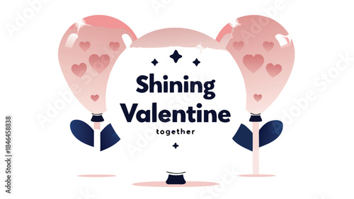 Transparent crystal style balloons with sparkling edge, decorative pink heart shaped helium balloons for valentine's day celebration