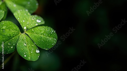 Wallpaper Mural Dew drops on clover leaves in a garden setting during morning hours Torontodigital.ca