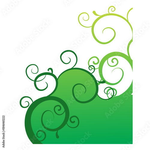 Fényképezés Abstract green swirl pattern with varying shades and densities creating a dynami