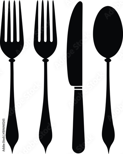 Cutlery Set Silhouette Icon