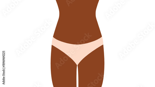 Woman's torso with surgical scar on abdomen