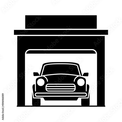 Car Garage Icon Glyph