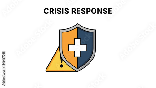 Crisis Response Shield and Warning Sign.