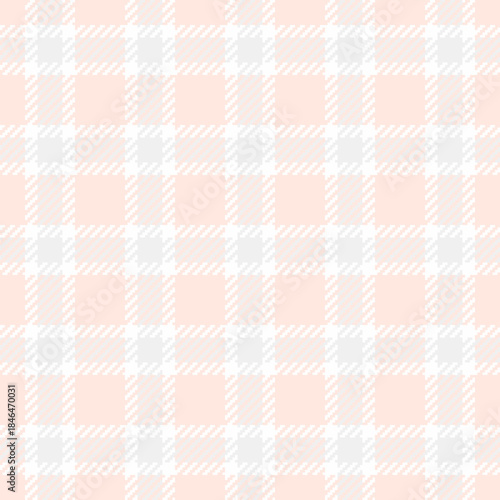 Warm background texture fabric, styled seamless pattern check. Group tartan plaid vector textile in white and misty rose colors.