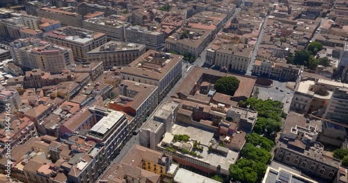 Aerial view of Via Etnea in the historic center of the city of Catania, Sicily, Italy. It is the main street of the Sicilian city.
