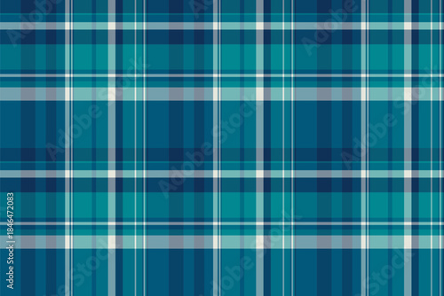 Nobility tartan plaid check, 2026 vector pattern seamless. Oktoberfest fabric texture background textile in cyan and teal colors.