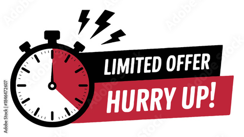 Limited time offer hurry up sale with stopwatch