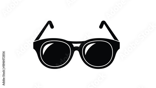A simple black and white illustration of a pair of sunglasses