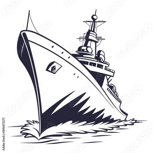 Navy warship bow cutting through water navy ship hull 1