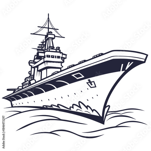 Navy aircraft carrier on gentle waves navy ship warship