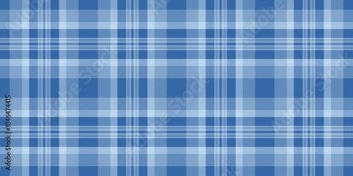 Sample vector pattern check, bandanna plaid background fabric. Modern textile texture seamless tartan in blue and light colors.
