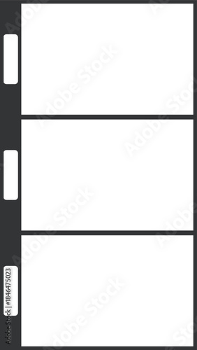 複数枚の8mmネガフィルムをイメージしたシンプルなフレーム素材（アスペクト比16:9）