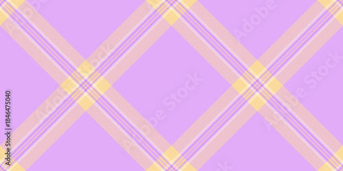 Mesh plaid fabric seamless, sketch tartan check texture. Woven background vector pattern textile in purple and amber colors.