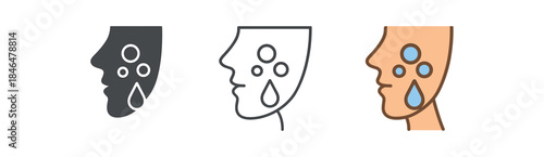chemical peel small bubbles and droplet over smooth cheek illustration