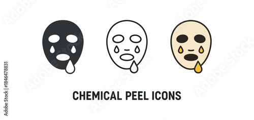 chemical peel dermatology mask sheet with acid drop marks