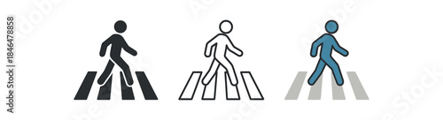 everyday city life street crosswalk with walking figure