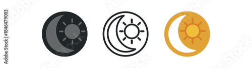 balance moon and sun merged together concept