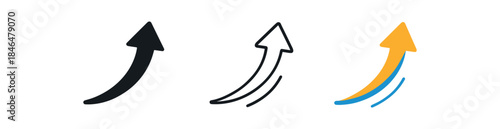 success arrow reaching upward with light trail