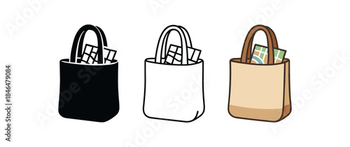 everyday city life reusable tote bag with city map peeking
